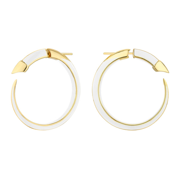 shaun leane Sabre Solis Hoop Earrings - Yellow Gold Vermeil & Chalk Ceramic