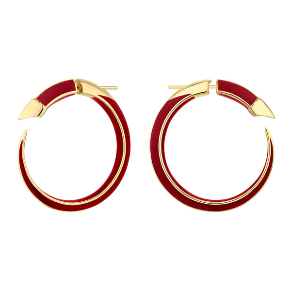 shaun leane Sabre Solis Hoop Earrings - Yellow Gold Vermeil & Sienna Ceramic