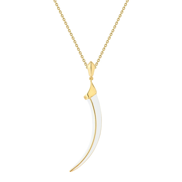shaun leane Sabre Solis Pendant - Yellow Gold Vermeil & Chalk Ceramic
