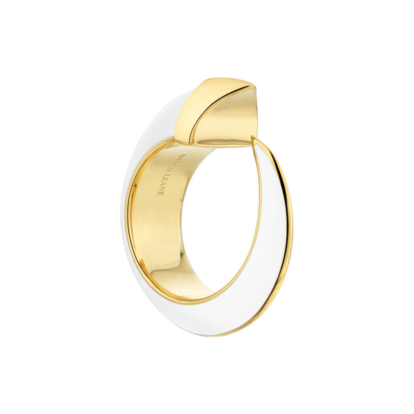 shaun leane Sabre Solis Ring - Yellow Gold Vermeil & Chalk Ceramic