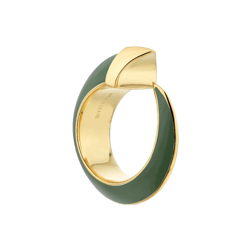 Shaun Leane Sabre Solis Ring - Yellow Gold Vermeil & Leaf Ceramic