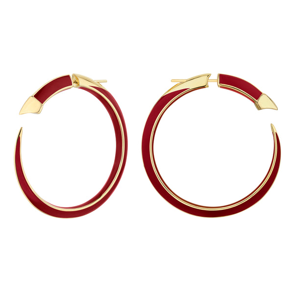 shaun leane Sabre Solis Statement Hoop Earrings - Yellow Gold Vermeil & Sienna Ceramic
