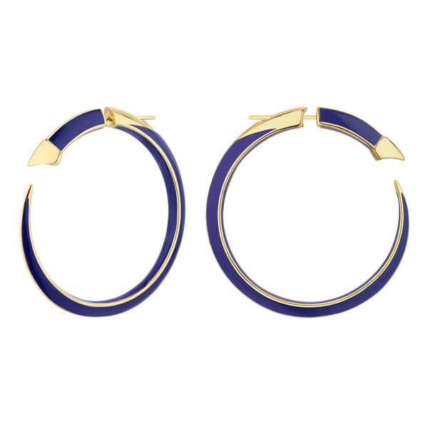 shaun leane Sabre Solis Statement Hoop Earrings - Yellow Gold Vermeil & Atlantic Ceramic