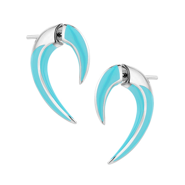 shaun leane Sabre Solis Talon Earrings - Silver & Lagoon Ceramic