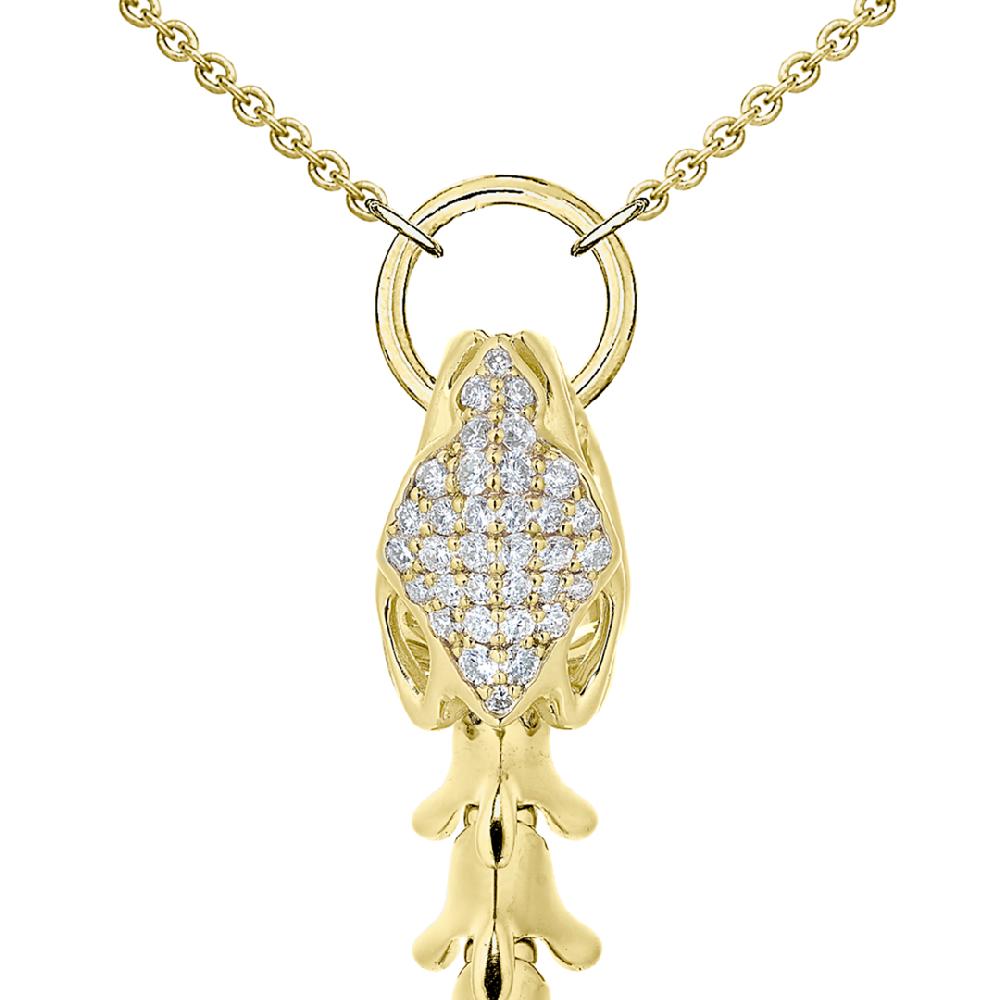 Shaun Leane Serpent's Trace Drop Pendant - Yellow Gold Vermeil & Diamond Pave