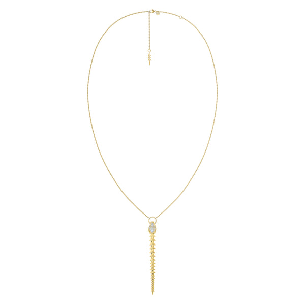 shaun leane Serpent's Trace Drop Pendant - Yellow Gold Vermeil & Diamond Pave
