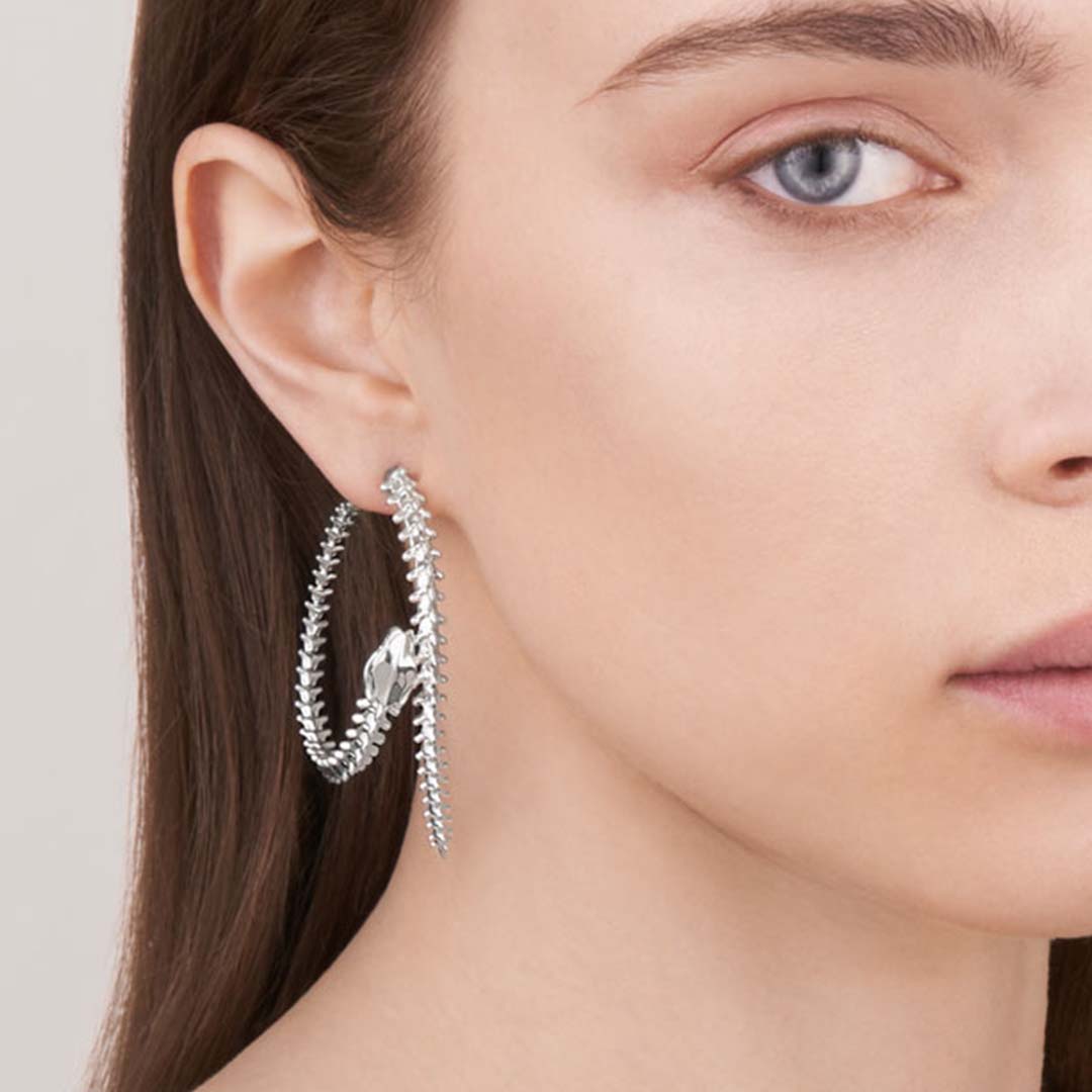 Shaun Leane Serpent's Trace Statement Hoop Earrings - Silver