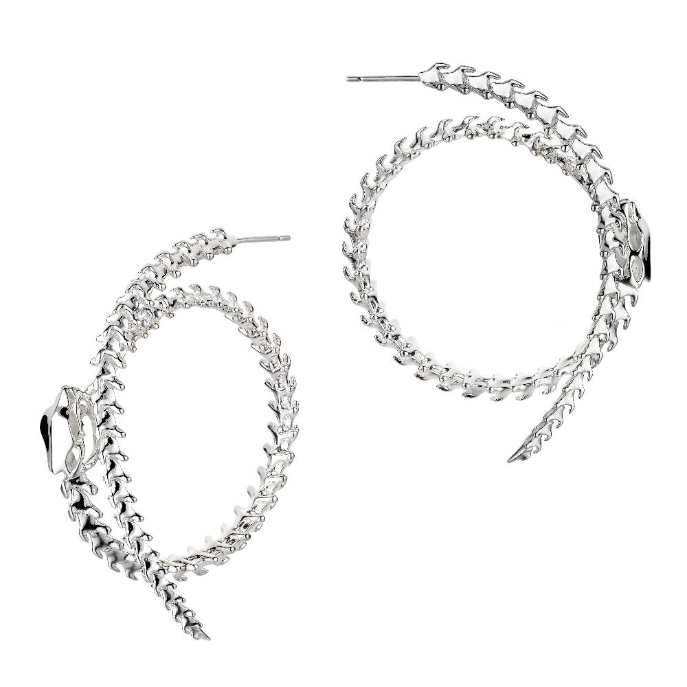 Shaun Leane Serpent's Trace Statement Hoop Earrings - Silver