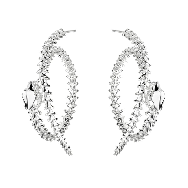 shaun leane Serpent's Trace Statement Hoop Earrings - Silver