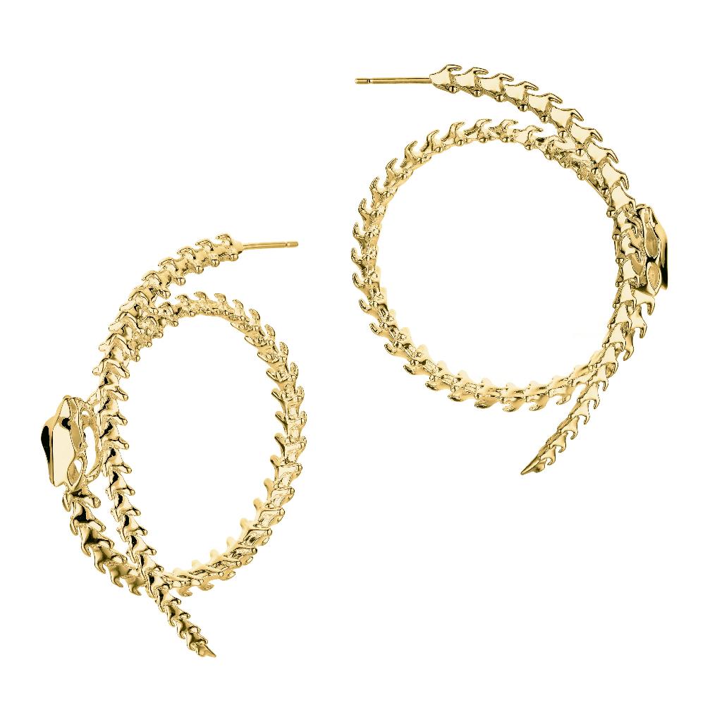 Shaun Leane Serpent's Trace Statement Hoop Earrings - Yellow Gold Vermeil