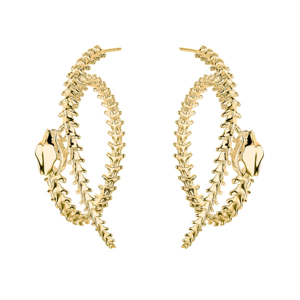 shaun leane Serpent's Trace Statement Hoop Earrings - Yellow Gold Vermeil