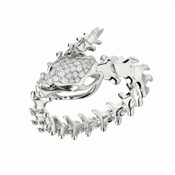 shaun leane Serpent's Trace Wrap Ring - Silver & Diamond Pave