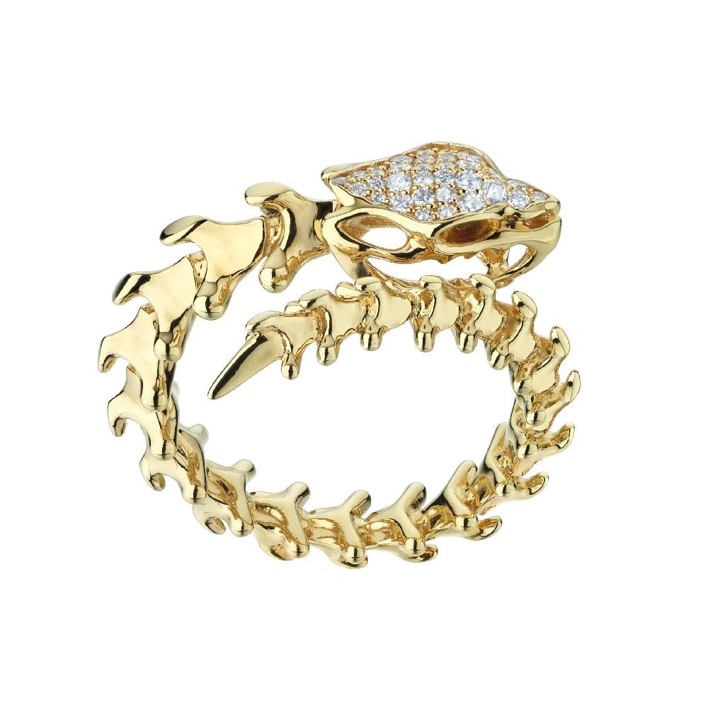 Shaun Leane Serpent's Trace Wrap Ring - Yellow Gold Vermeil & Diamond Pave
