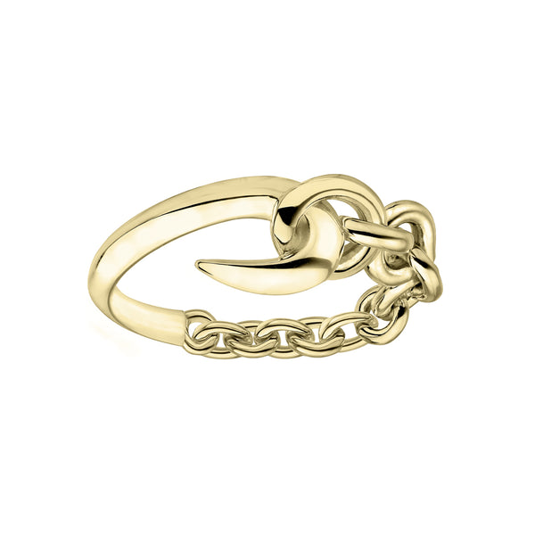 shaun leane Hook Chain Ring - Yellow Gold Vermeil