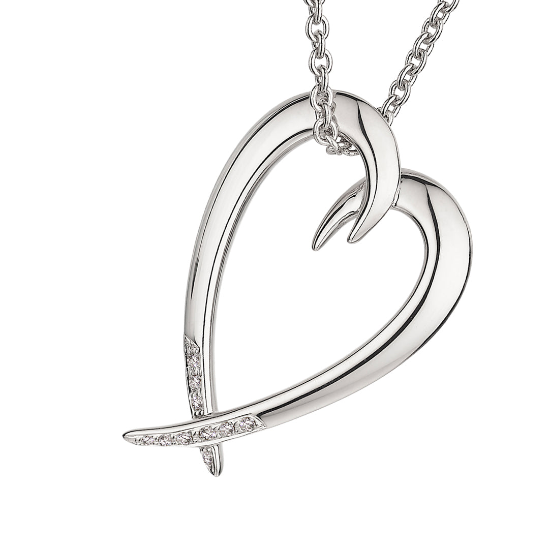 Shaun Leane Hook Heart Pendant - Silver & Diamond