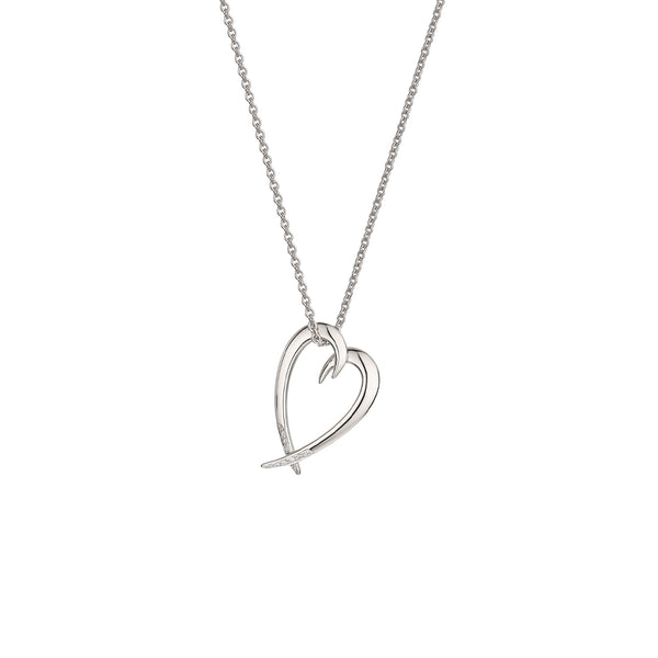 shaun leane Hook Heart Pendant - Silver & Diamond