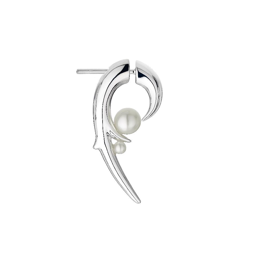 Shaun Leane Hooked Pearl Earrings - Silver