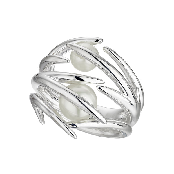 shaun leane Hooked Pearl Ring - Silver