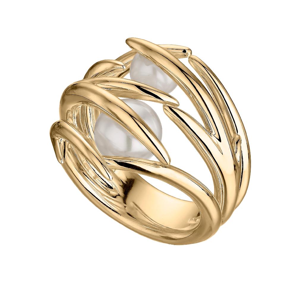 Shaun Leane Hooked Pearl Ring - Yellow Gold Vermeil