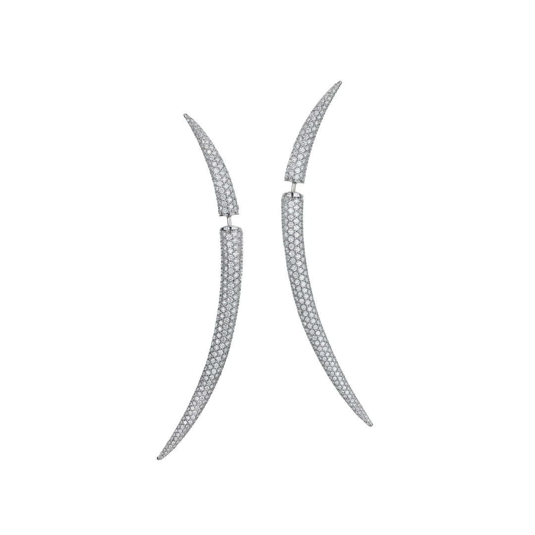 Shaun Leane Quill Earrings - Palladium & Diamonds