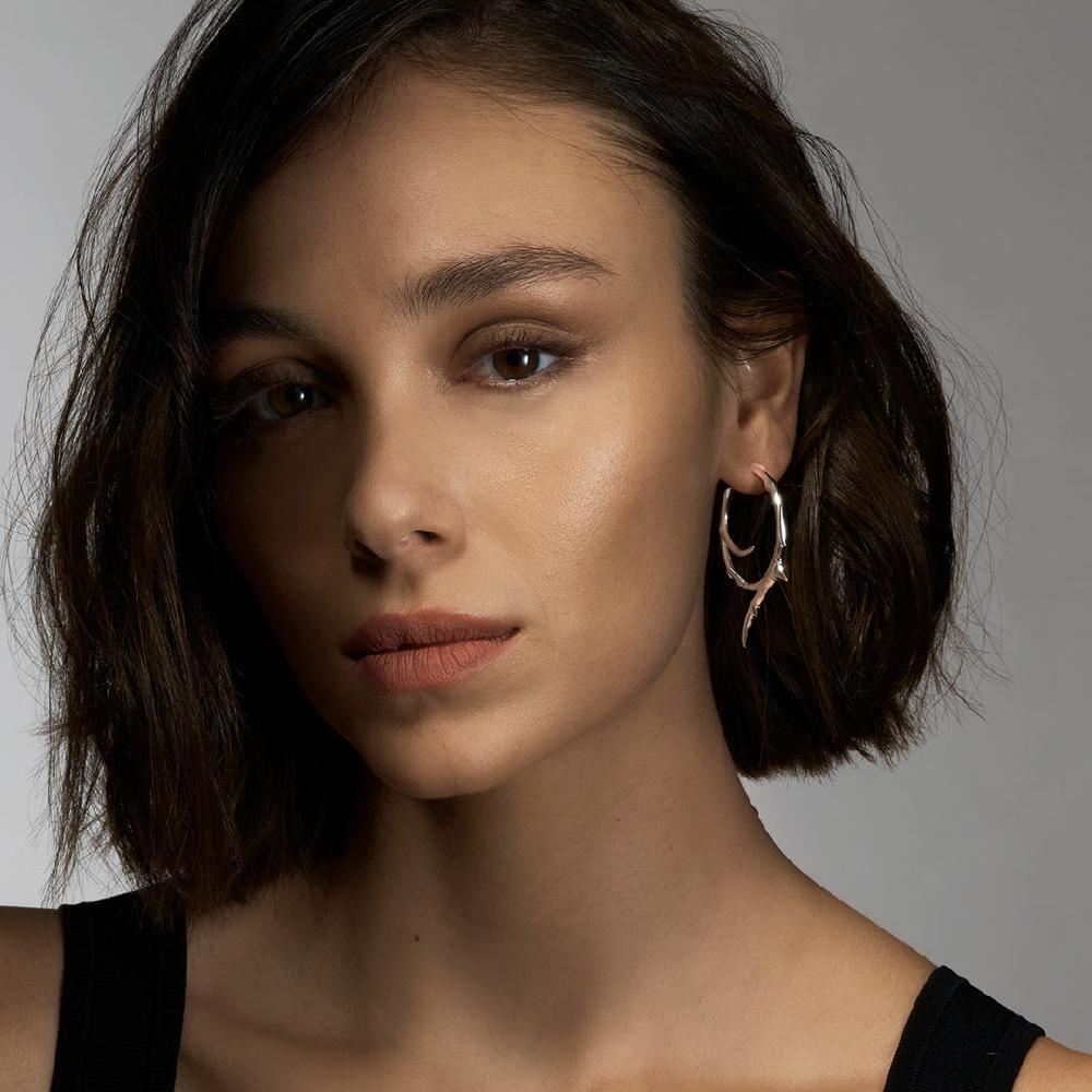 Shaun Leane Rose Thorn Large Hoop Earrings - Silver