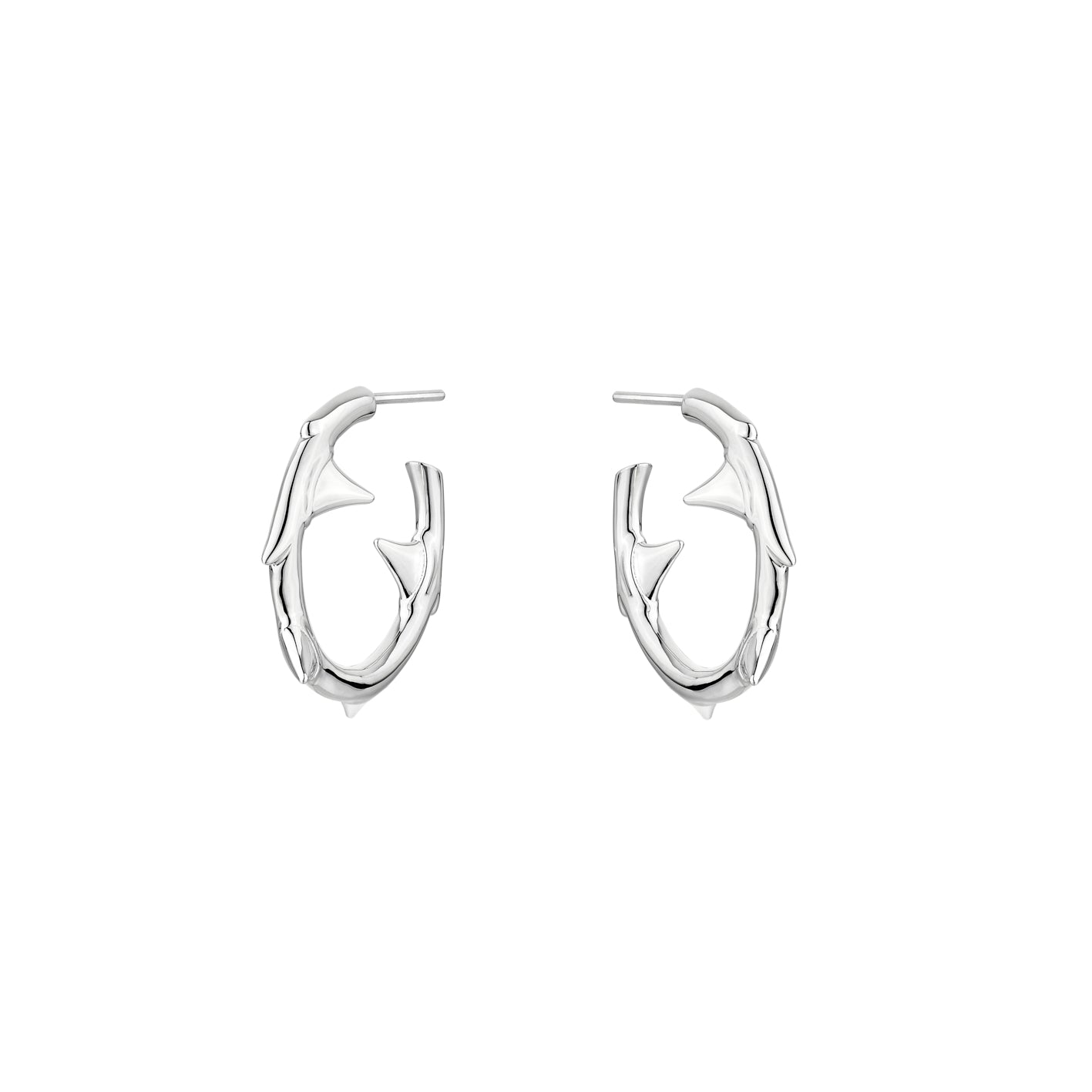 Shaun Leane Rose Thorn Small Hoop Earrings - Silver