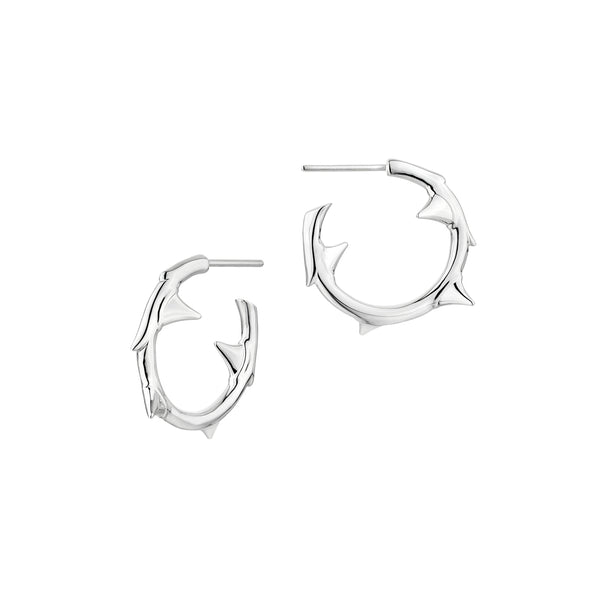 shaun leane Rose Thorn Small Hoop Earrings - Silver