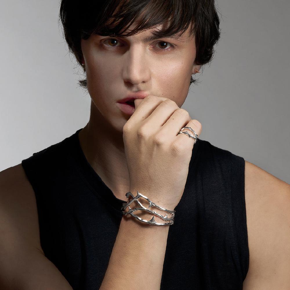 Shaun Leane Rose Thorn Wide Band Ring - Silver