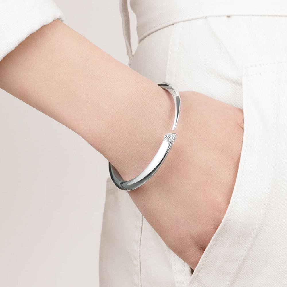 Shaun Leane Sabre Bangle - Silver & Diamond Pavé