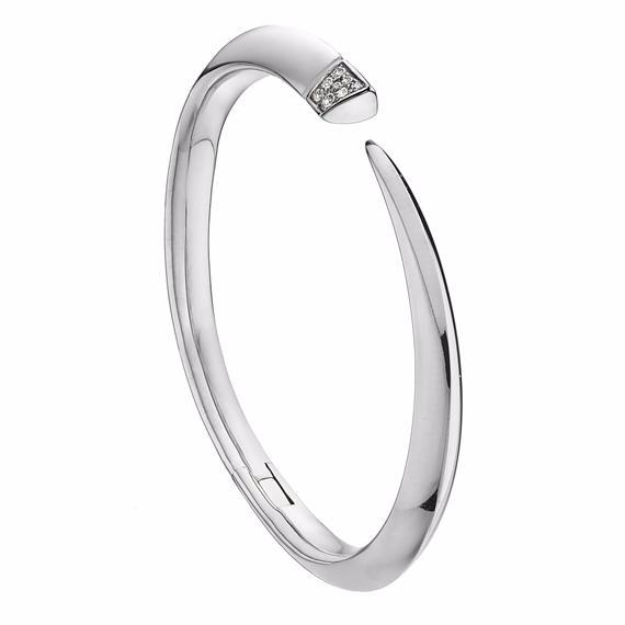 Shaun Leane Sabre Bangle - Silver & Diamond Pavé