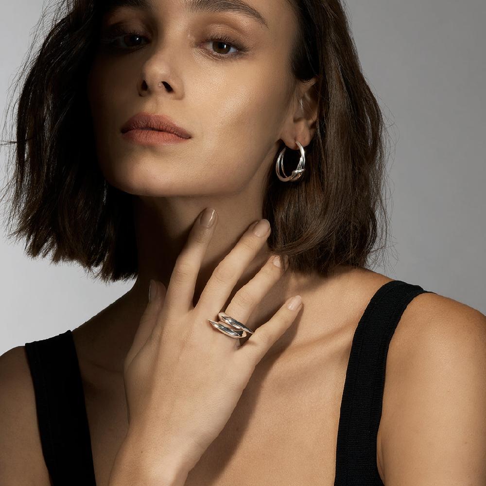 Shaun Leane Sabre Deco Crossover Ring - Silver