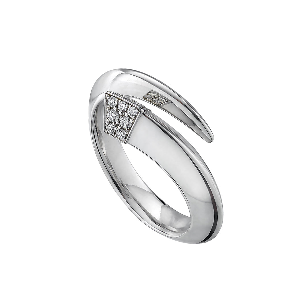 Shaun Leane Sabre Ring - Silver & Diamond Pavé
