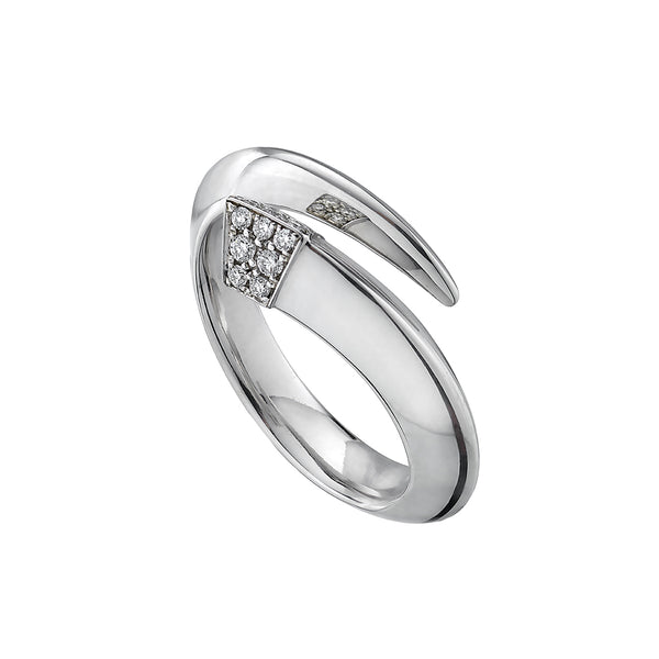 shaun leane Sabre Ring - Silver & Diamond Pavé