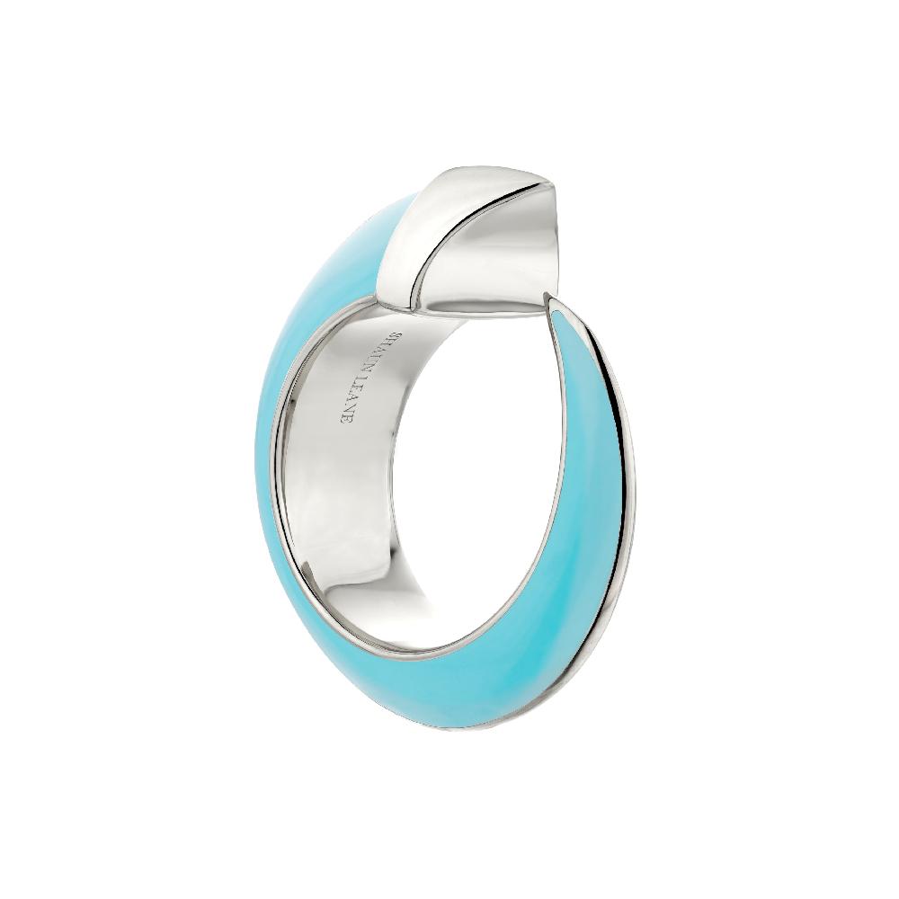 Shaun Leane Sabre Solis Ring - Silver & Lagoon Ceramic