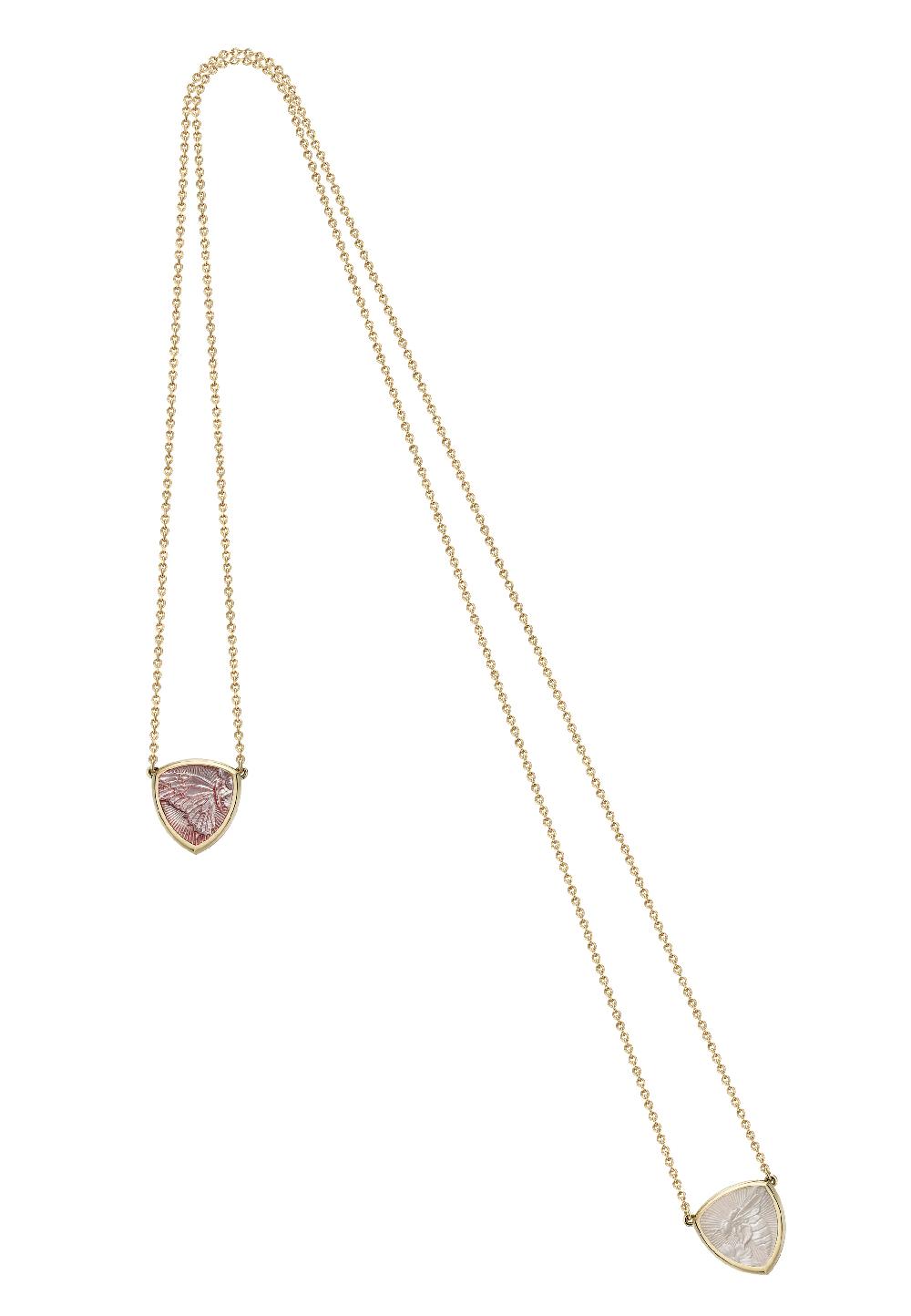 Shaun Leane Signum Butterfly Hope & Devotion Bee Scapular - 18ct Yellow Gold Dusk & Mist Enamel