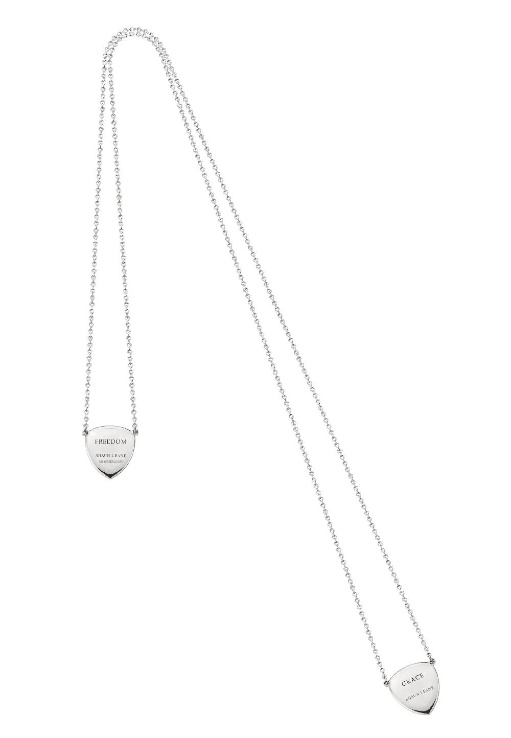 Shaun Leane Signum Freedom Eagle & Grace Stag Scapular - 18ct White Gold Lake & Nightfall Enamel