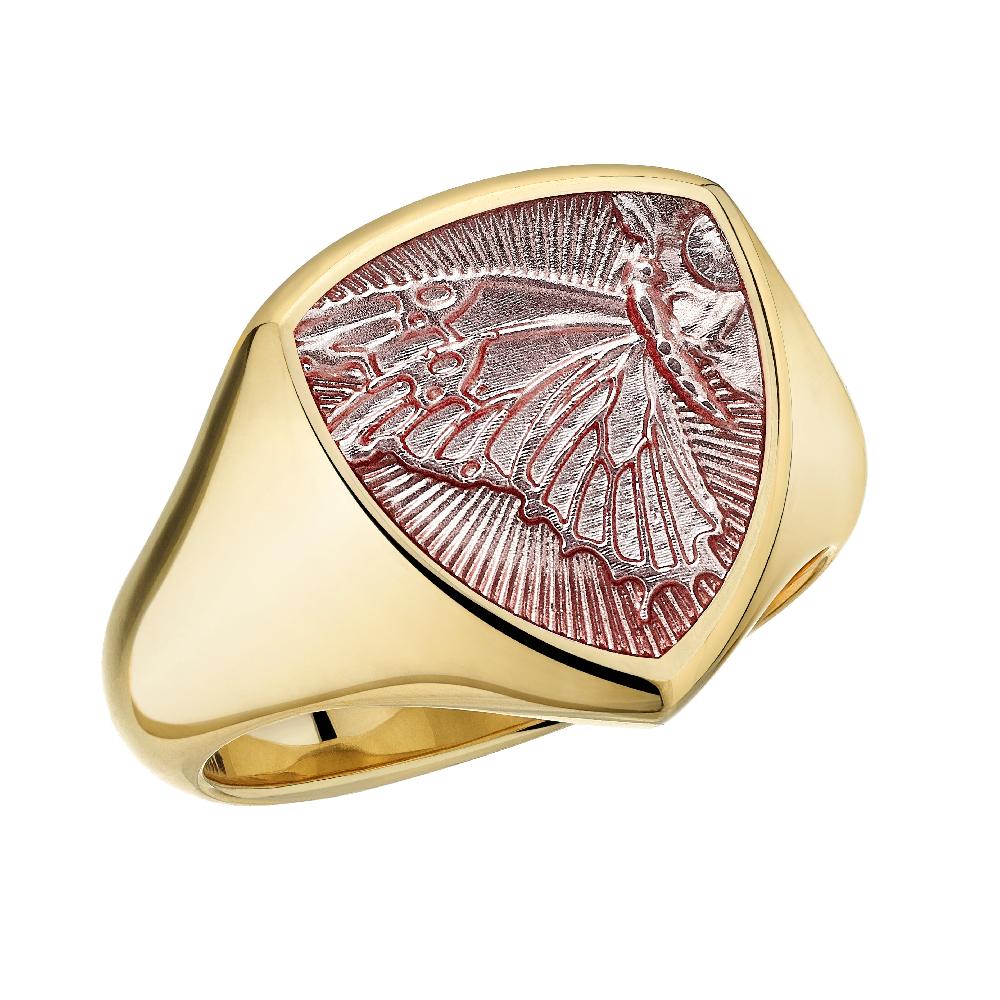 Shaun Leane Signum Hope Butterfly Ring - 18ct Yellow Gold & Dusk Enamel