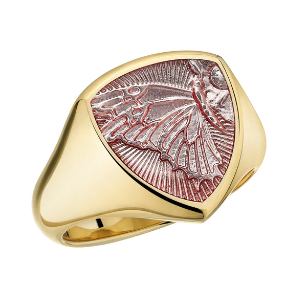 shaun leane Signum Hope Butterfly Ring - 18ct Yellow Gold & Dusk Enamel