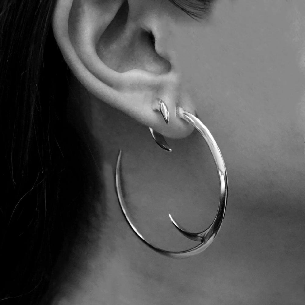 Shaun Leane Talon Cat Claw Large Hoop Earrings - Silver