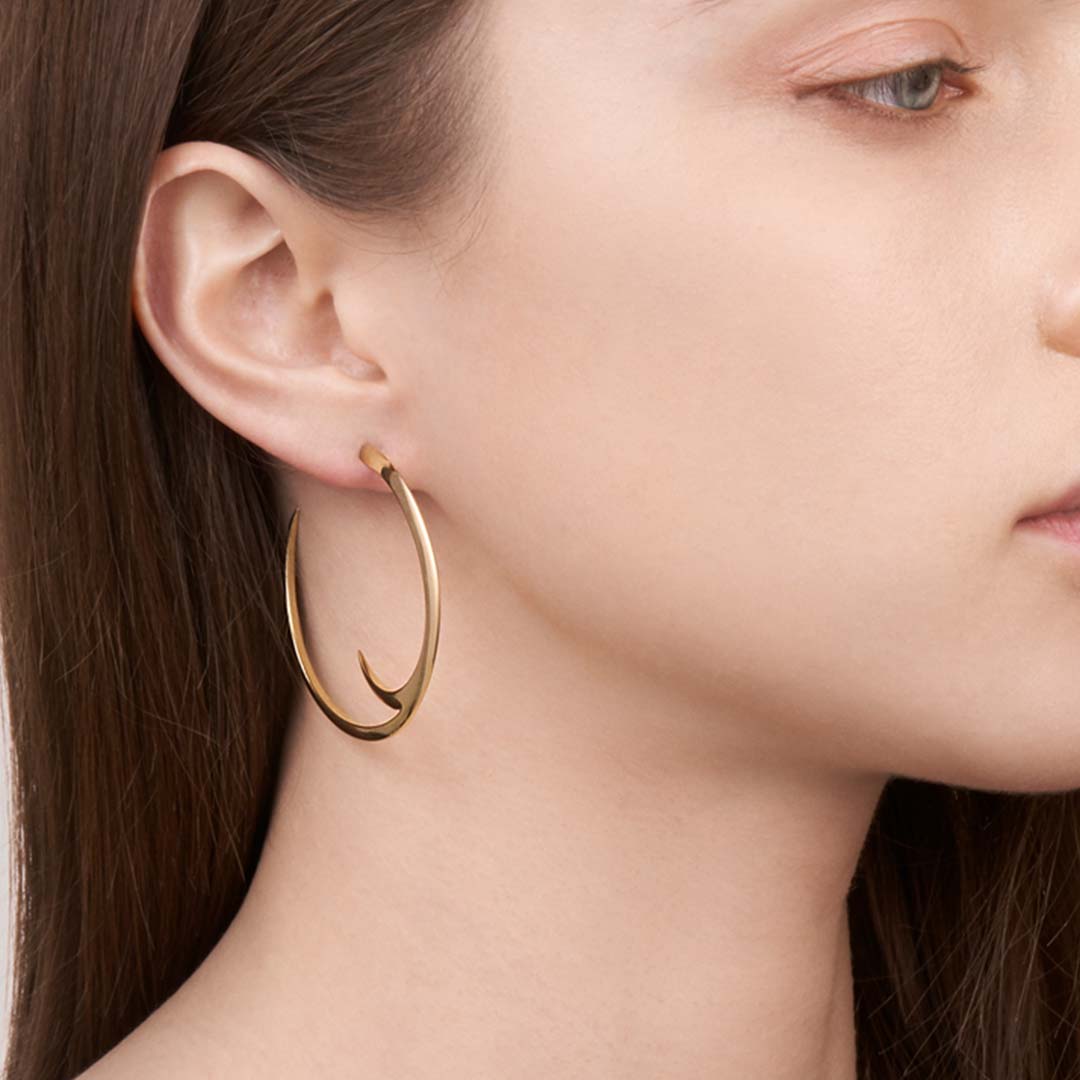 Shaun Leane Talon Cat Claw Large Hoop Earrings - Yellow Gold Vermeil
