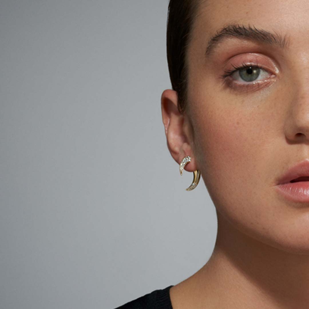 Shaun Leane Talon Fine Large Earrings - 18ct Yellow Gold & Diamond