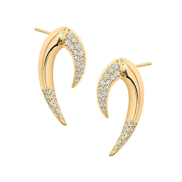 shaun leane Talon Fine Large Earrings - 18ct Yellow Gold & Diamond