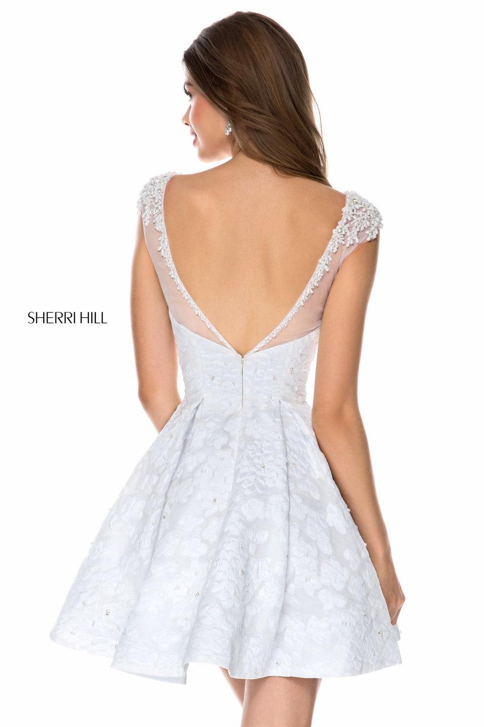 Sherri Hill A-line Cocktail With Low Back And Beaded Shoulders