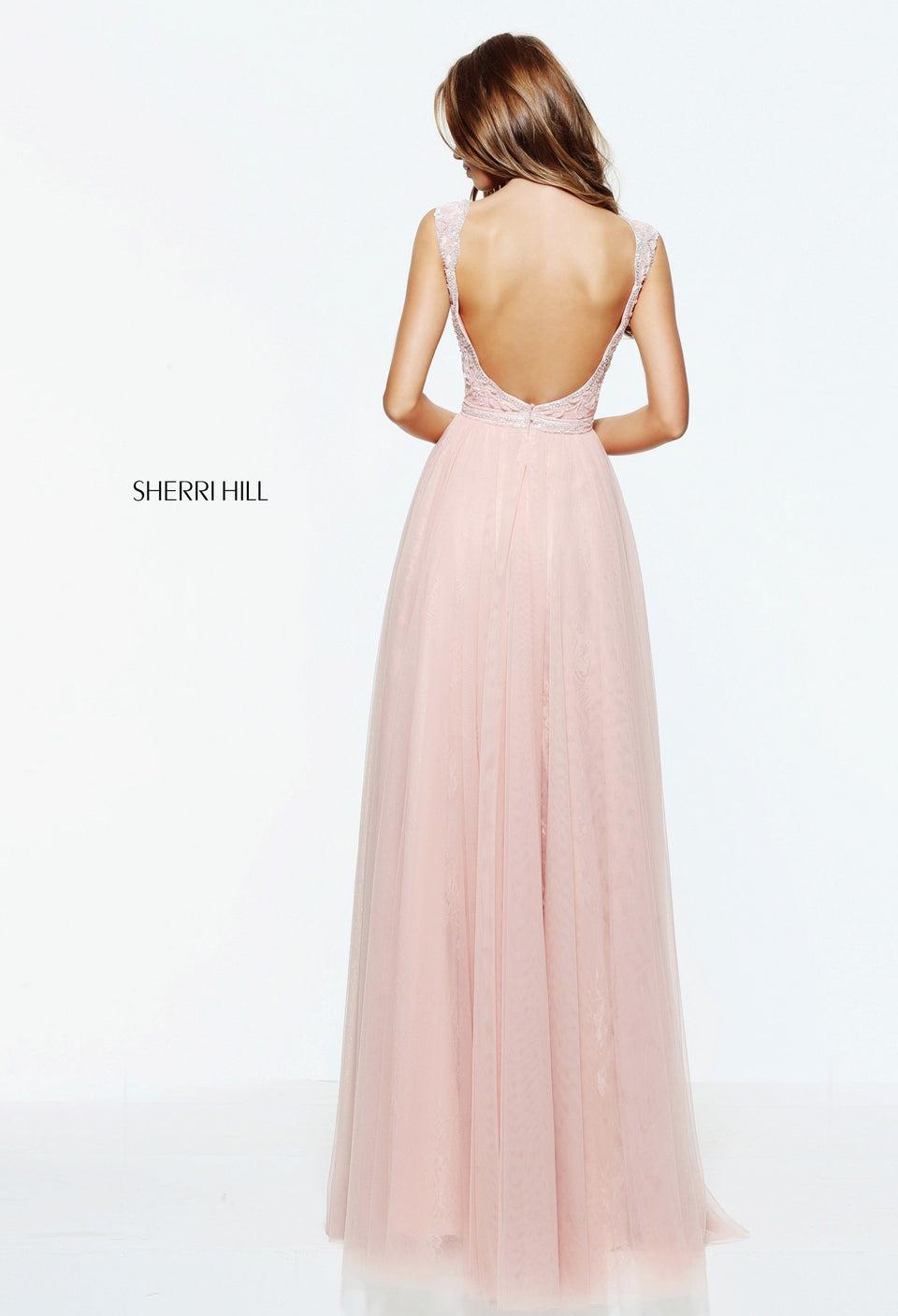 Sherri Hill A-line Lace And Tulle Gown With A Sequin Beaded Bodice