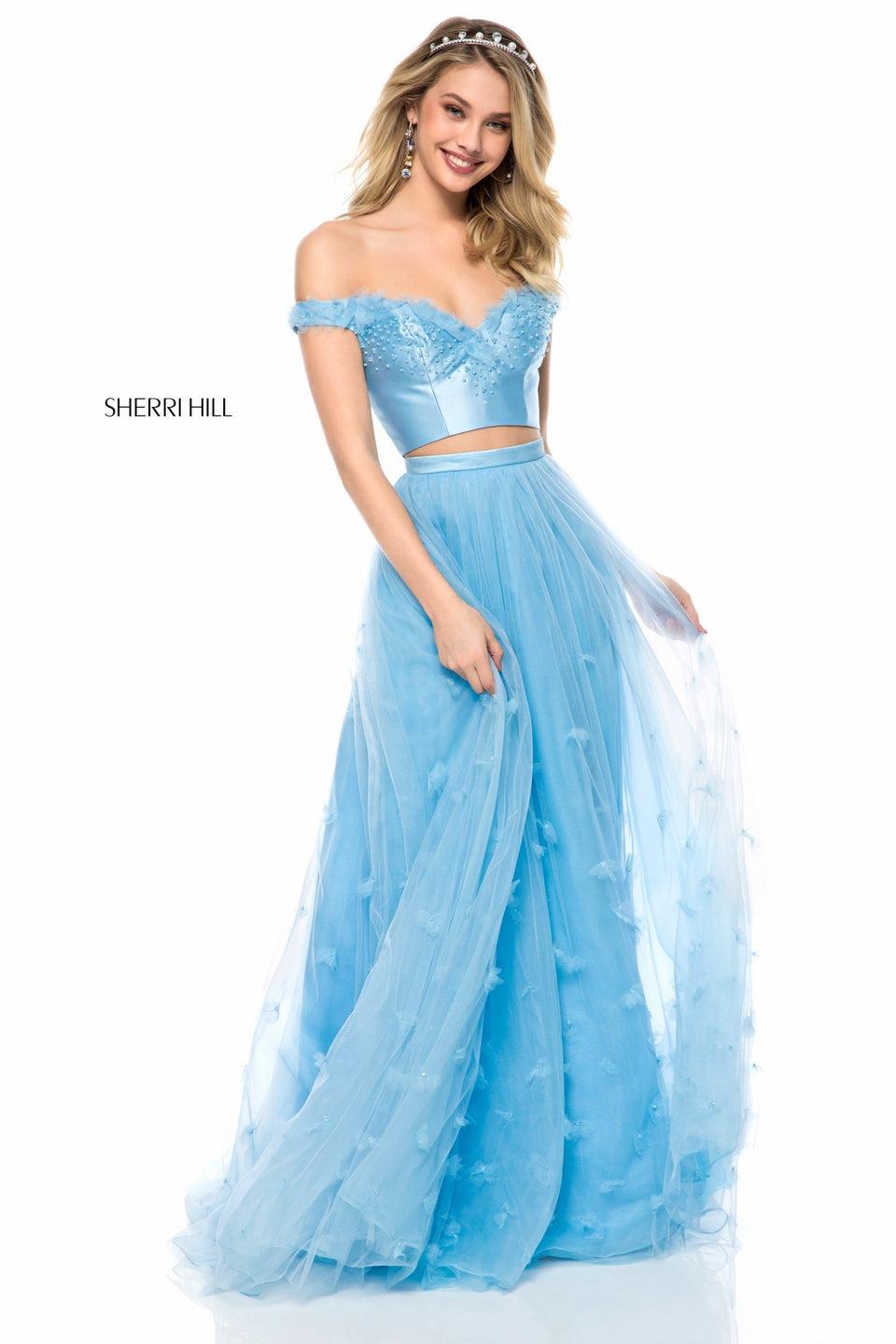 Sherri Hill A-line Two Piece With Satin Sweetheart Bodice And Tulle Skirt