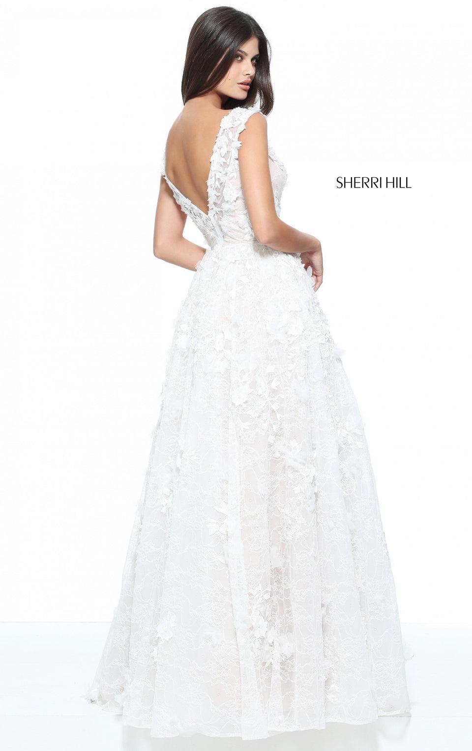 Sherri Hill Cap Sleeve Lace Ball Gown With A Ivy Applique Bodice And Skirt
