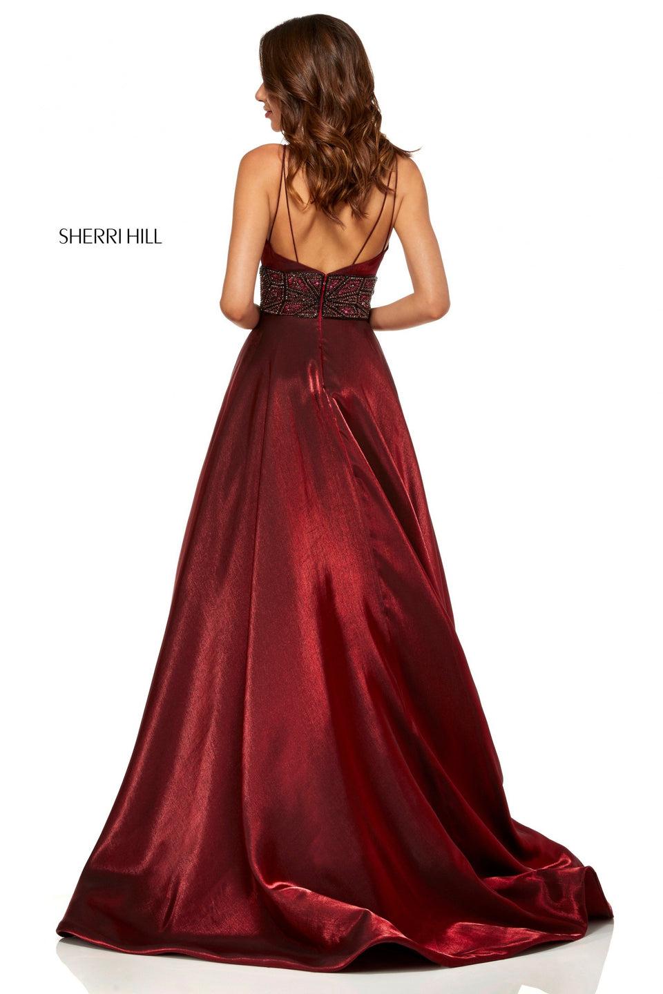 Sherri Hill Cross Died Shimmer Ball Gown With Beaded Waistband