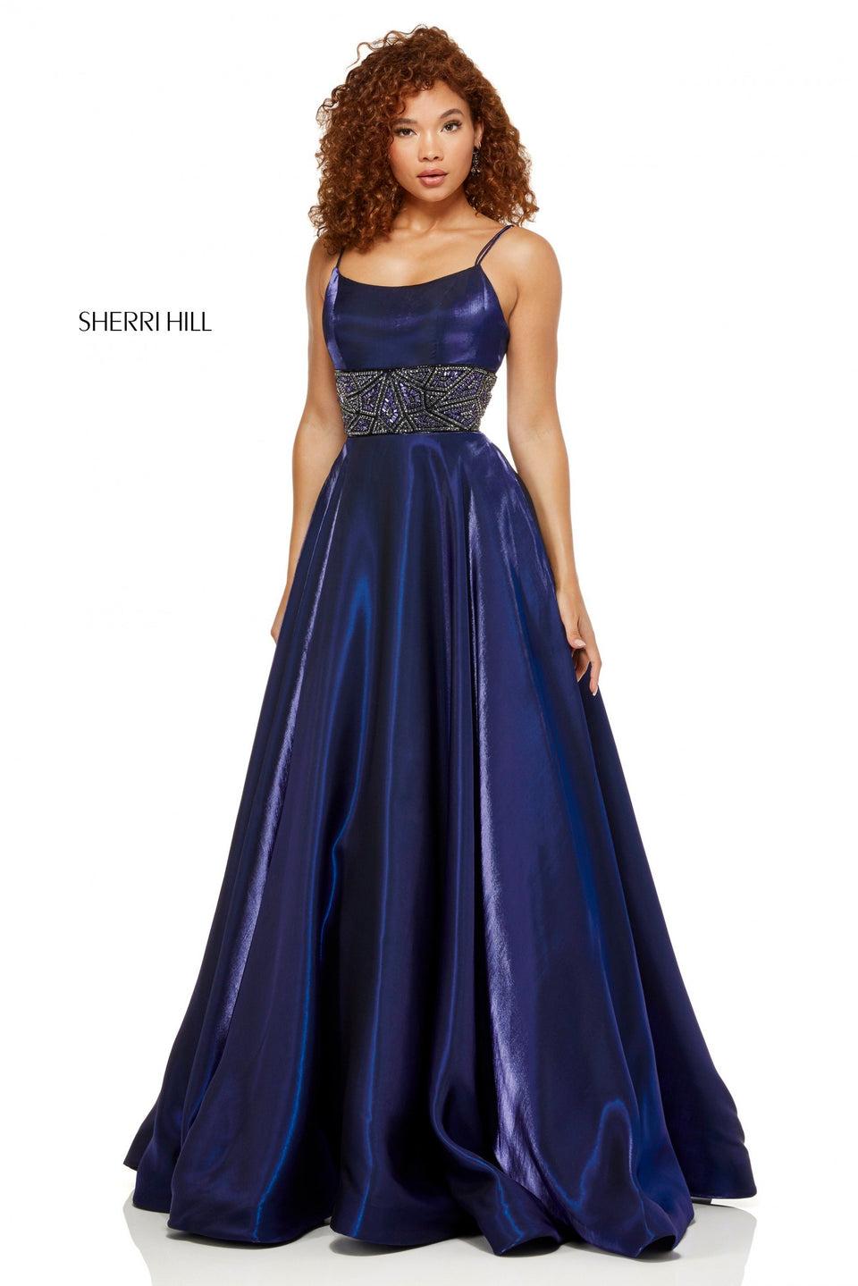 Sherri Hill Cross Died Shimmer Ball Gown With Beaded Waistband