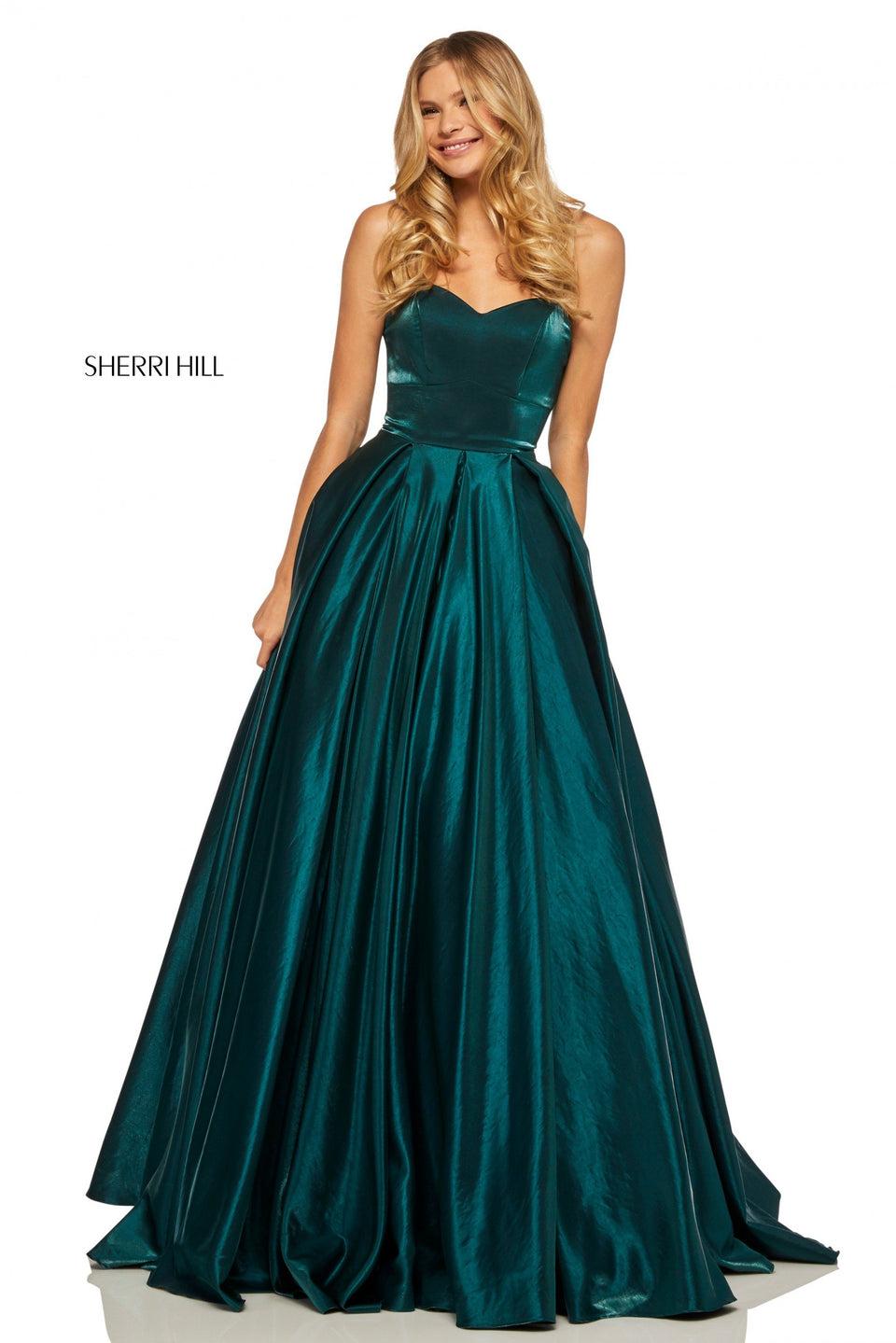 Sherri Hill Cross Died Shimmer Ball Gown With Sweetheart Neckline And Corset Style Lace Up Back