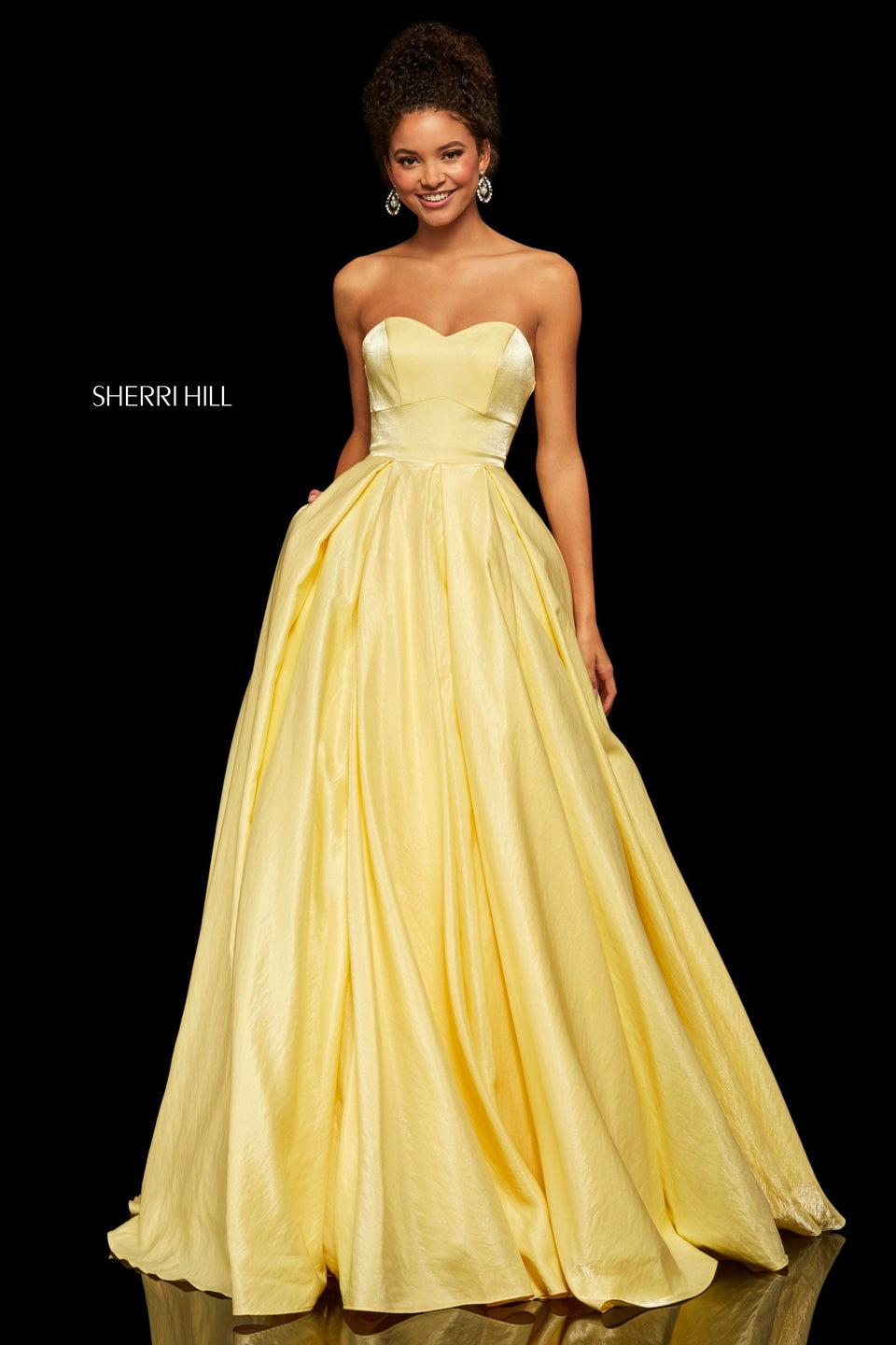 Sherri Hill Cross Died Shimmer Ball Gown With Sweetheart Neckline And Corset Style Lace Up Back
